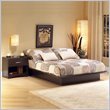South Shore Back Bay Dark Chocolate Wood Platform Bed 3 Piece Bedroom Set
