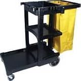 Rubbermaid Janitor Cart With Zipper Yellow Vinyl Bag