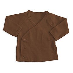 Pixel Pieces Organic L/S Kimono- Bark, 3-6 months