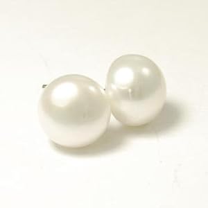 Beautiful Genuine Fresh Water Pearl 10mm Stud Earrings on 925 Sterling Silver Posts ~ Comes Gift...