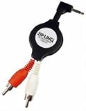 Cables Unlimited ZIP-AUDIO-CD5 ZipLinq Retractable 3.5mm to 2 RCA Audio Cable (Black)