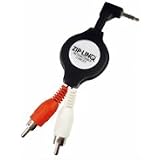 Buy Cables Unlimited ZIP-AUDIO-CD5 ZipLinq Retractable 3.5mm to 2 RCA Audio Cable (Black) 