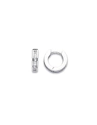 14k White Gold Baguette Diamond Huggie Earrings .31 ct (G-H Color, I1 Clarity)