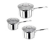 Stellar 7000 3 Piece Draining Lid Saucepan Set