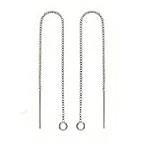 Sterling Silver Ear Threads Threaders 4 Inch Box Chain W Loop