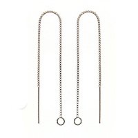 Sterling Silver Ear Threads Threaders 4 Inch Box Chain W Loop