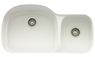 Franke : PRK120WH 38 Fireclay Double Bowl Undermount Sink