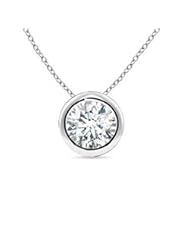 0.5 ct Round Diamond Bezel-Set Pendant Necklace