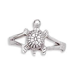 Oxidized Turtle Toe Ring