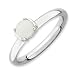 Genuine IceCarats Designer Jewelry Gift Sterling Silver Stackable Expressions Polished White Agate Ring Size 8.00