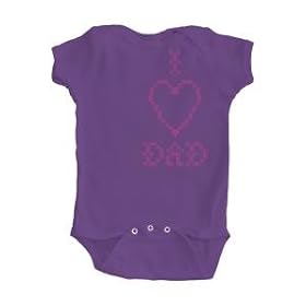 Girl's Purple Onesie with I Love Dad Design