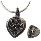 Jewellery Set - Ring And Pendant Sterling Silver 25 Grams (Pr320)