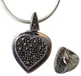 Jewellery Set Sterling Silver Pendant Ring (Pr320)