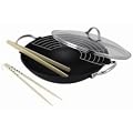 Beka - 14300734 - Lhasa - Wok avec Couvercle en Verre- 1 Grille - 1 Paire de Baguettes - 30 cm
