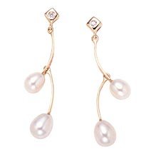 14k Yellow Golden Hanging Pearls and Diamond Earring 21dGQZYNOuL 14k Yellow Golden Hanging Pearls and Diamond Earring