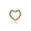 Diamond Bamboo Heart Pendant in 14 Karat Yellow Gold