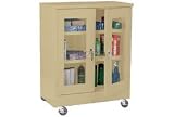 Clear View Mobile Storage Cabinet Assembled 46 X 24 X 48 Sand