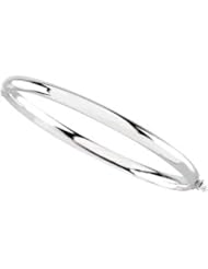 Gorgeous Designer Jewelry 14K White Gold 4 mm Bangle Bracelet. Round Bangle Bracelet In 14K White Gold