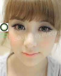 The Dreamy.i GREEN Big Eyes Halloween Costume Cosplay Anime Green Contacts Accessories