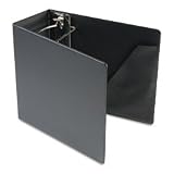Heavyweight Vinyl Slant-D Binder, Lbl Holder, Finger Hole, 5 Cap, BLK