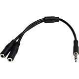 StarTech.com MUYHSMFF 3.5mm 4-Pin to 2x 3-Pin 3.5mm Headset Splitter Adapter - M/F