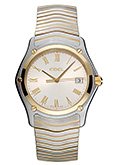 Ebel 1255F41-6125 Classic Wave Silver Tone Dial 18K Gold and Stainless Steel Men's Watch