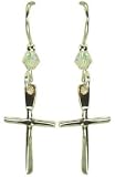 Jody Coyote Silver Cross Bead Earrings WB413S