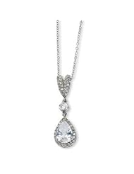 Cheryl M. Sterling Silver Pear CZ Necklace