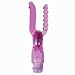 Aphrodisia Purple Jelly Waterproof Multispeed Vibrating Vagina Anal Dual Vibrator Sex Toy For Women [As on picture]