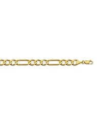 CleverEves 10K Yellow Gold 160 Light Concave Figaro Chain