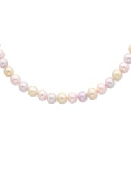Sterling Silver 9-10mm Pastel Freshwater Cultured Pearl Necklace