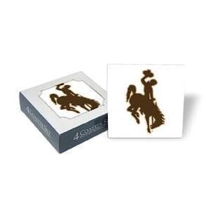 Set of 4 Ceramic Coasters (4x4) Cowboys Coaster Set Wyoming Cowboys Beverage Drinkware by 