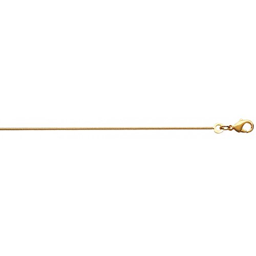 1mm thick 14k Hamilton gold plated on solid sterling silver 925 stamped Italian round SNAKE chain necklace chocker bracelet anklet with lobster claw clasp jewellery jewelry - Available in lengths: inch 6