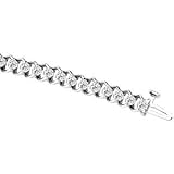 14k White Gold Created Moissanite Bracelet 2.5mm 3 1/8ct