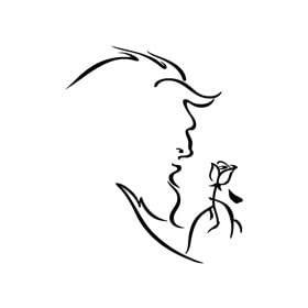 Beauty And The Beast Rose - Cartoon Decal Vinyl Car Wall Laptop Sticker