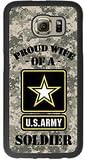 Proud Wife of a U.S. Army Soldier Quotes with Camouflage Pattern Samsung Galaxy S6 Plastic and TPU Durable Phone Case Cover(Laser Technology)