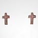 Tiny Sterling Silver and Pink Opal Cross Stud Earrings, #10370