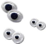 200pcs 3 Assorted Sizes Crafe Oval and Round Wiggly Eyes