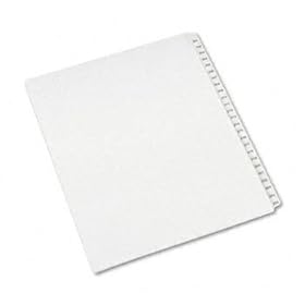 Allstate-Style Legal Side Tab Dividers, 25-Tab, 201-225, Letter, White, 25/Set