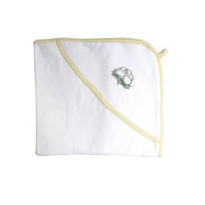 Under The Nile Hooded Blanket Born Organic, Natural/Trim Lemon
