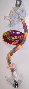 Vo-Toys Amazonia Small Plastic Bendable Beaded Perch Bird Toy