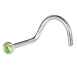 Austrian Crystal PERIDOT Screw Nose Ring