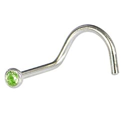 Swarovski Peridot Screw Nose Ring