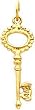 14K Gold Key Pendant