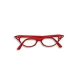 Fifties Cat Eye Rhinestone Glasses - Red