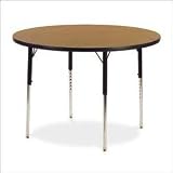 VIR4842R084 - 4000 Series Adjustable Height Round Activity Table, 42 Diameter, Medium Oak - Sold as 1 Each
