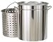 Bayou Classic 1124 24-Qt. Fryer- Steamer with Lid and Basket - Stainless