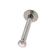 STAINLESS STEEL MONROE WITH RAINBOW CZ Gauge: 16, Ball Size: , Length: 8mm Sold as a Pair