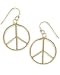 Gold Metal Peace Dangle Earrings