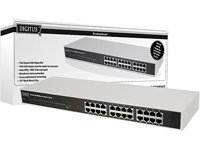 DIGITUS Fast Ethernet Switch N-Way 24port 10/100Mbit 24xRJ-45 48,3cm 19Zoll Rack montierbar Realtek Chipsatz